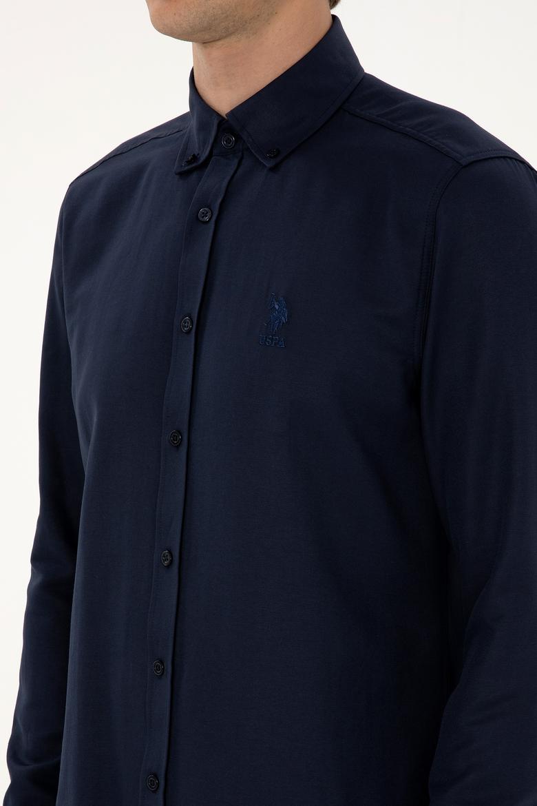 Erkek Lacivert Uzun Kollu Basic Gömlek - 50307693005