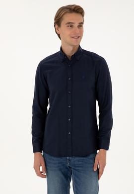 Erkek Lacivert Uzun Kollu Basic Gömlek - 50307693005
