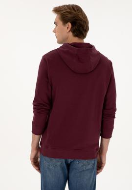 Erkek Bordo Basic Sweatshirt - 50307703170