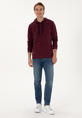 Erkek Bordo Basic Sweatshirt - 50307703170