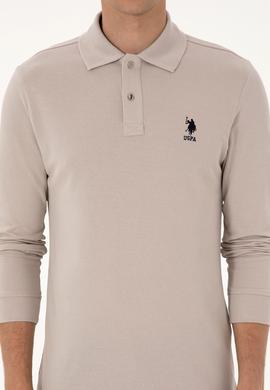 Erkek Regular Fit Polo Yaka Taş Basic Sweatshirt - 50307757167