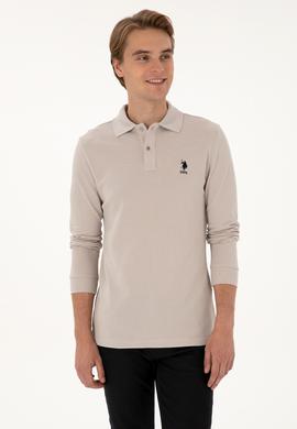 Erkek Regular Fit Polo Yaka Taş Basic Sweatshirt - 50307757167