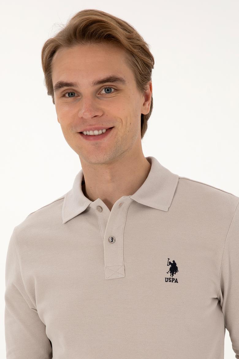 Erkek Regular Fit Polo Yaka Taş Basic Sweatshirt - 50307757167