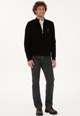 Erkek Siyah Basic Triko Hırka - 50307800044