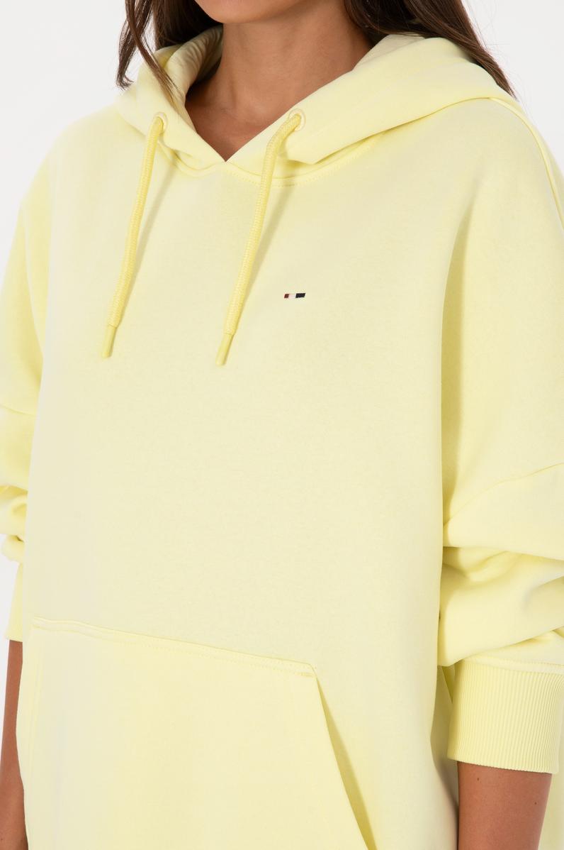 Kadın Sarı Şardonlu Kapüşonlu Sweatshırt