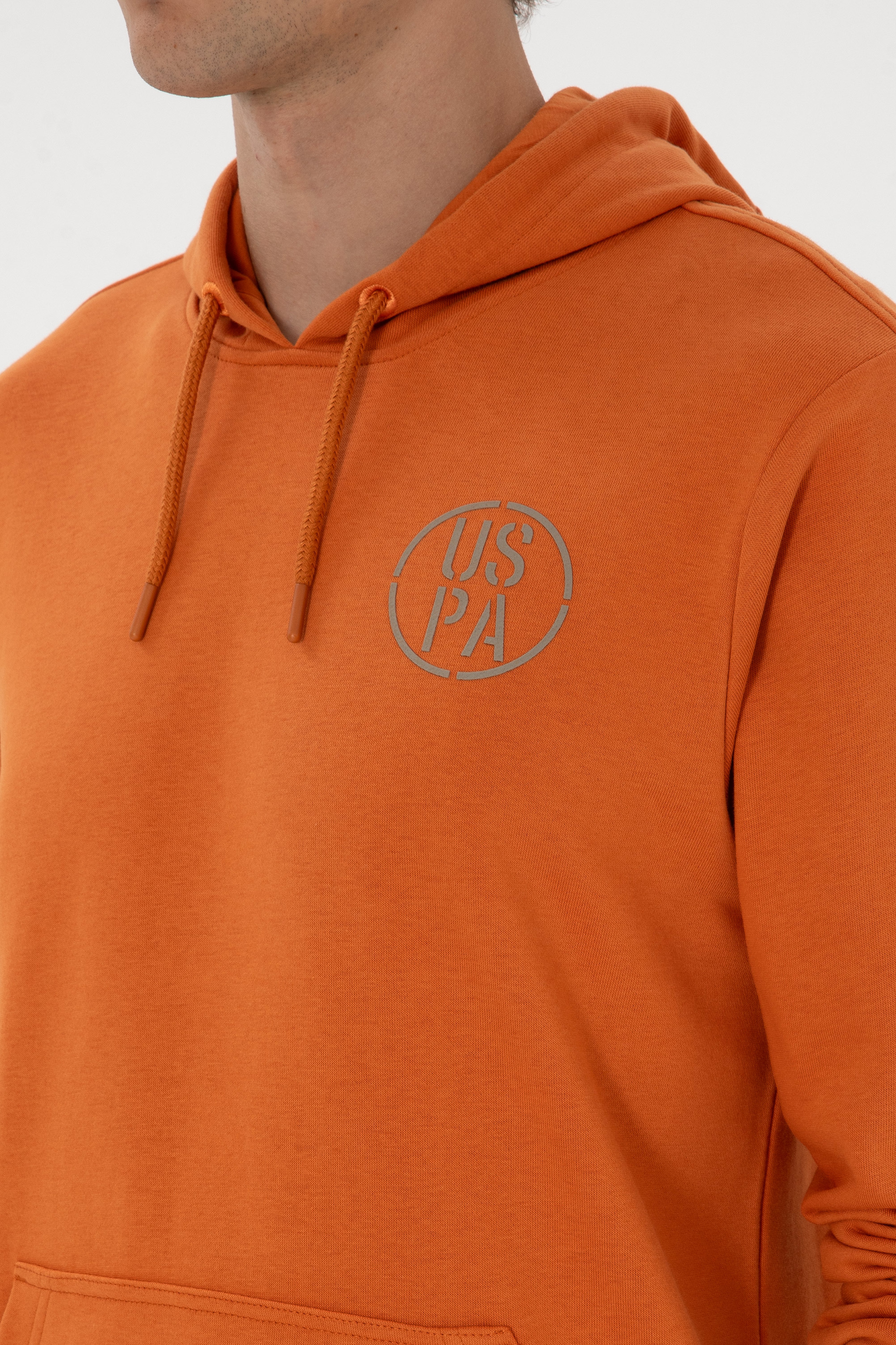 Erkek Regular Fit Kapüşonlu Bakır Sweatshirt