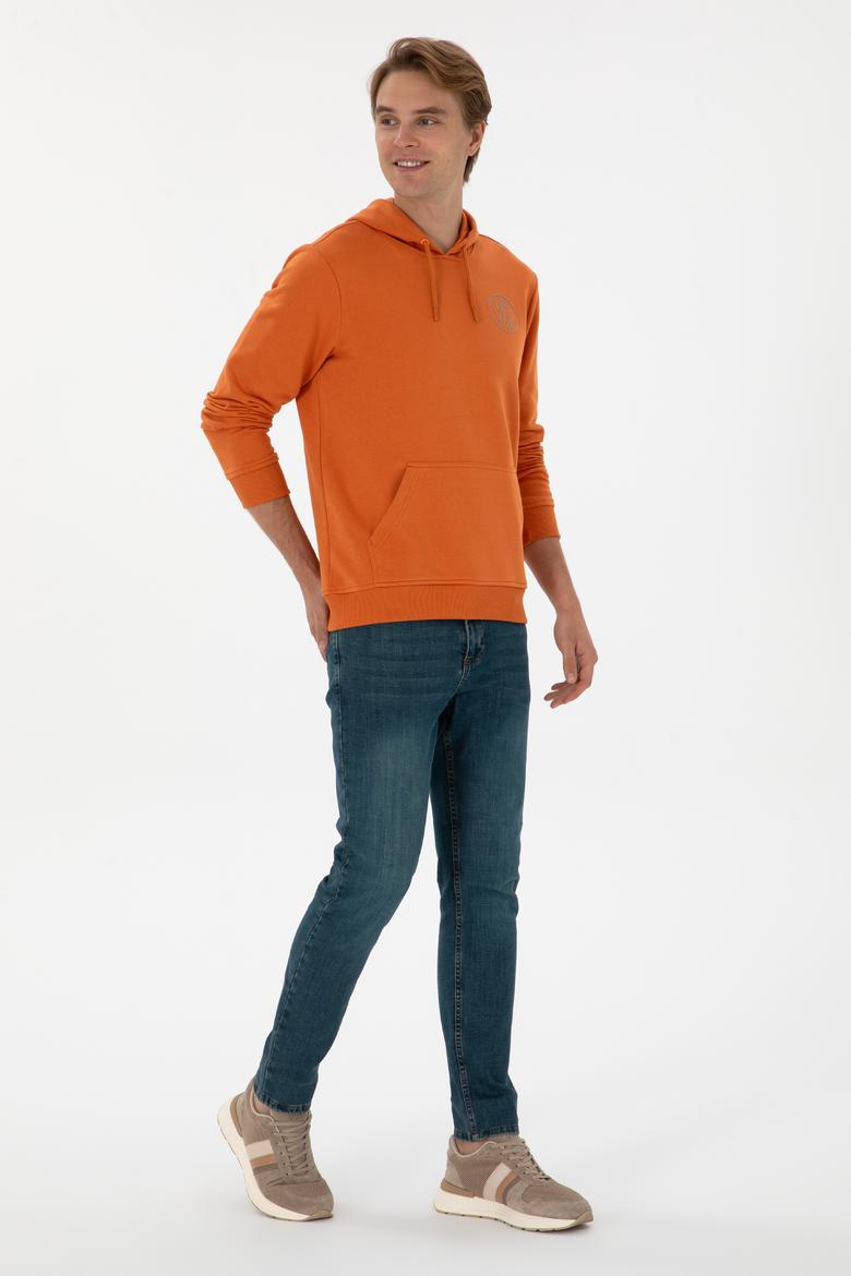 Erkek Regular Fit Kapüşonlu Bakır Sweatshirt - 50313718088