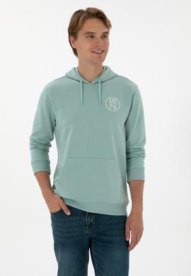 Erkek Regular Fit Kapüşonlu Mint Sweatshirt - 50313718107