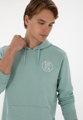 Erkek Regular Fit Kapüşonlu Mint Sweatshirt - 50313718107