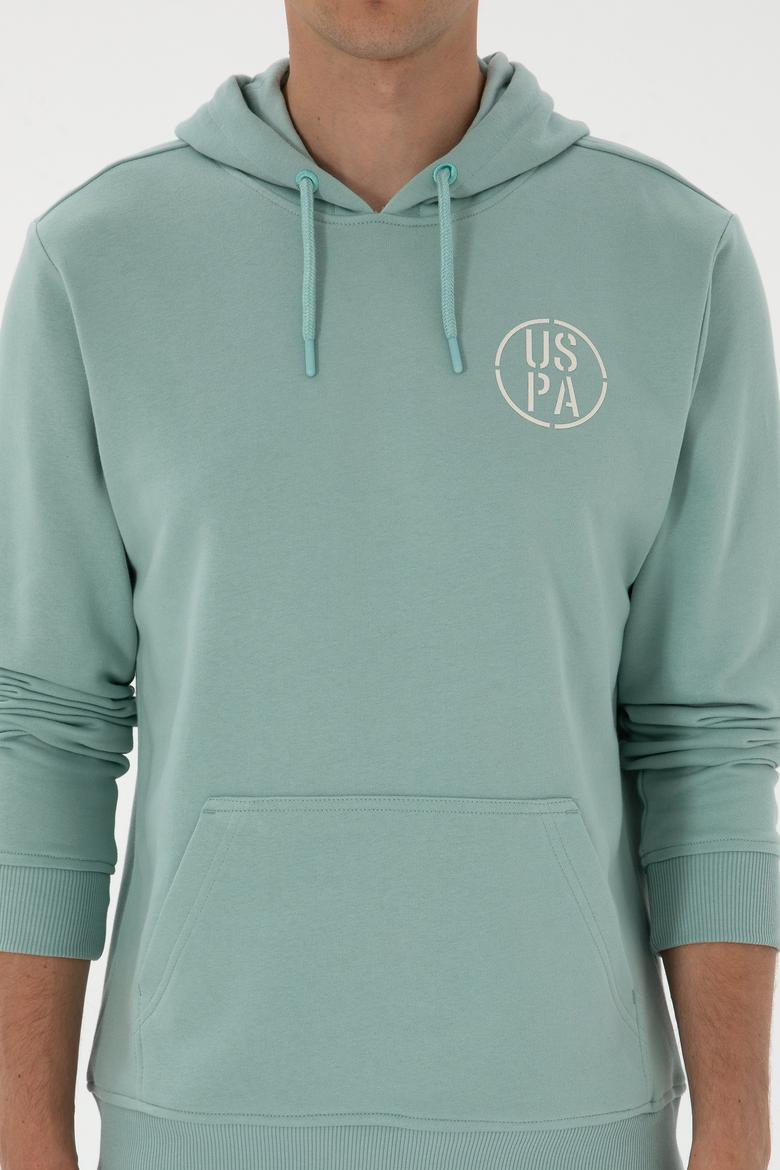 Erkek Regular Fit Kapüşonlu Mint Sweatshirt - 50313718107