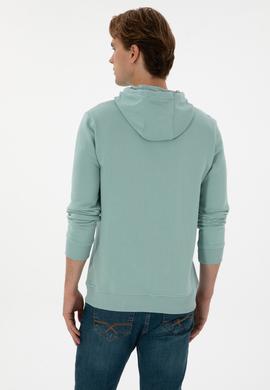 Erkek Regular Fit Kapüşonlu Mint Sweatshirt - 50313718107