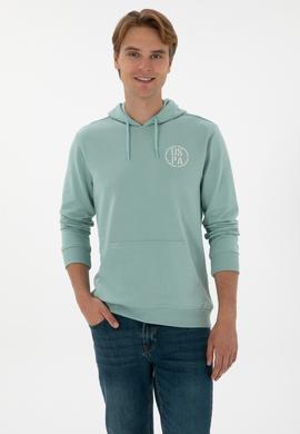Erkek Regular Fit Kapüşonlu Mint Sweatshirt - 50313718107