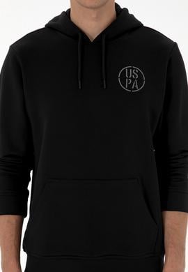 Erkek Regular Fit Kapüşonlu Siyah Sweatshirt - 50313718036