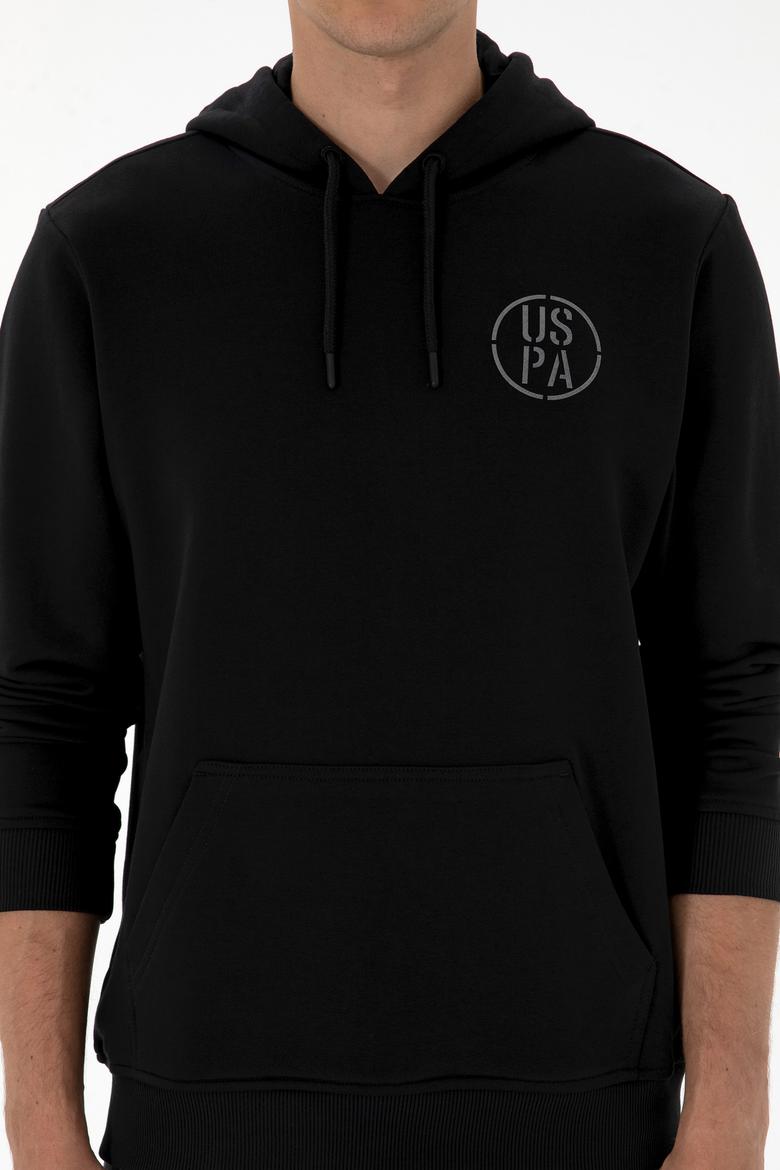 Erkek Regular Fit Kapüşonlu Siyah Sweatshirt - 50313718036