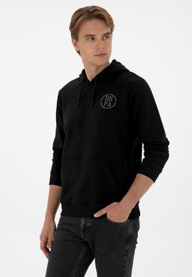 Erkek Regular Fit Kapüşonlu Siyah Sweatshirt - 50313718036
