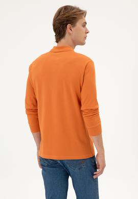 Erkek Regular Fit Polo Yaka Bakır Basic Sweatshirt - 50313772127