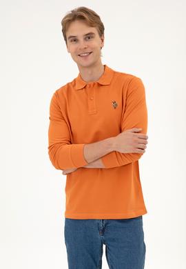 Erkek Regular Fit Polo Yaka Bakır Basic Sweatshirt - 50313772127