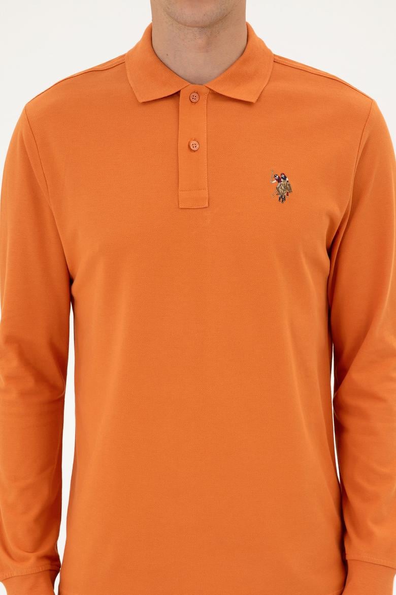 Erkek Regular Fit Polo Yaka Bakır Basic Sweatshirt - 50313772127