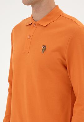 Erkek Regular Fit Polo Yaka Bakır Basic Sweatshirt - 50313772127