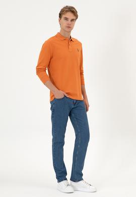 Erkek Regular Fit Polo Yaka Bakır Basic Sweatshirt - 50313772127