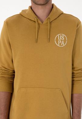 Erkek Regular Fit Kapüşonlu Hardal Sweatshirt - 50313718117