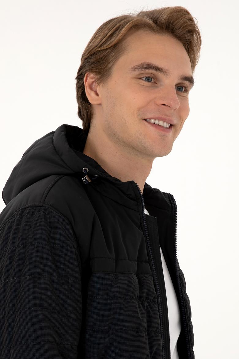 Erkek Lacivert Deri Ceket - 50317329006