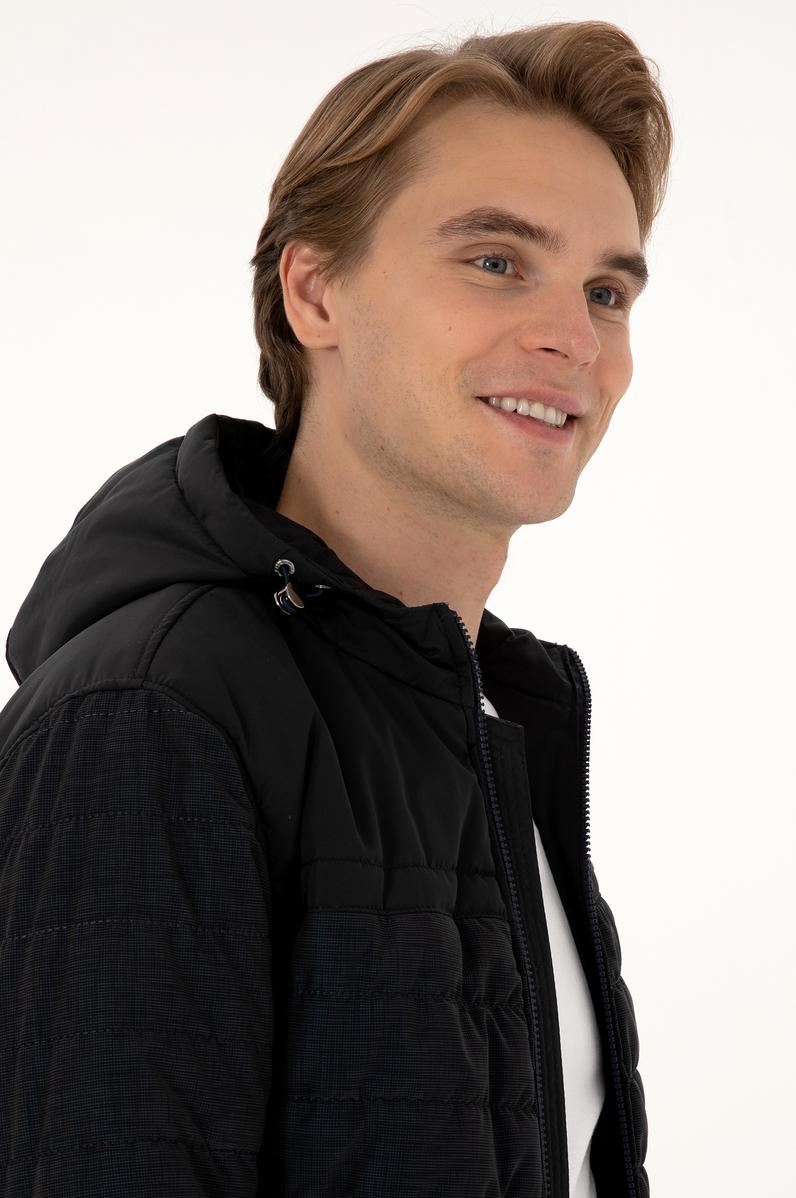 Erkek Lacivert Deri Ceket