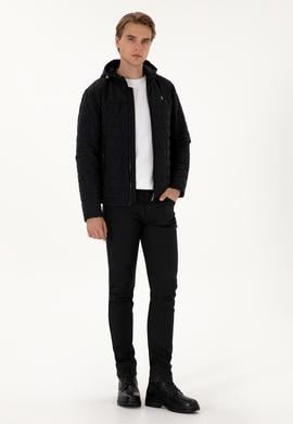 Erkek Lacivert Deri Ceket - 50317329006