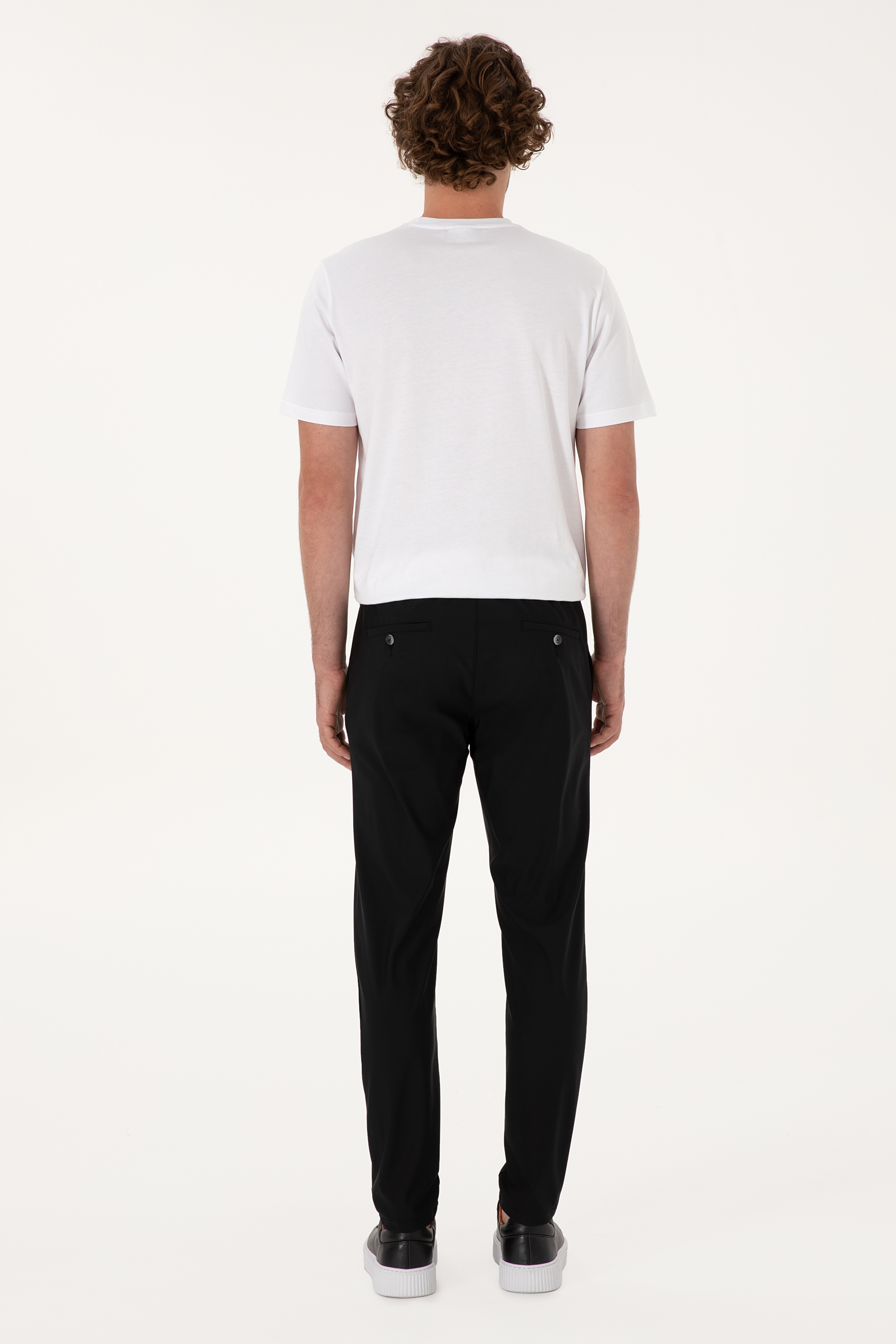Erkek Body Fit Siyah Slim Kanvas / Chino Pantolon - Image 4
