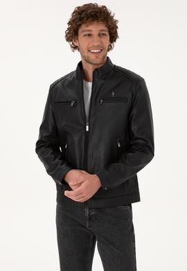 Erkek Siyah Deri Ceket - 50317300005