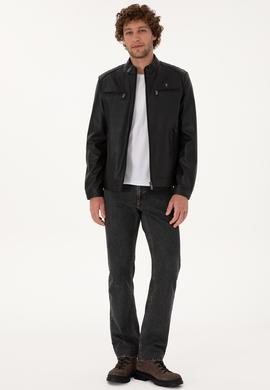 Erkek Siyah Deri Ceket - 50317300005