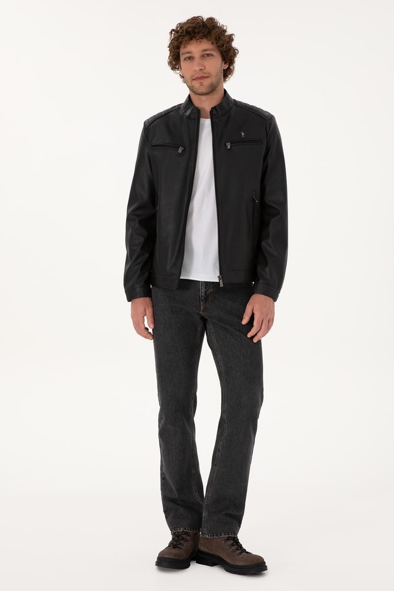 Erkek Siyah Deri Ceket - 50317300005