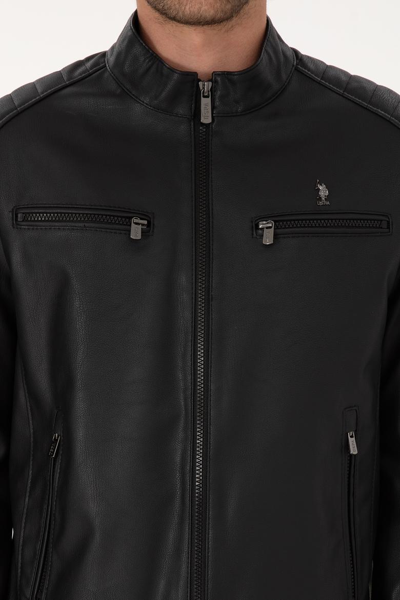 Erkek Siyah Deri Ceket - 50317300005