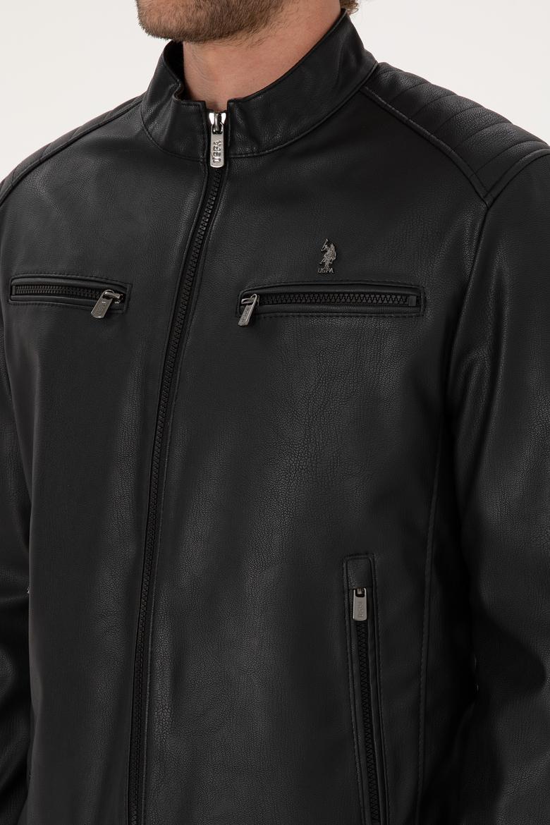 Erkek Siyah Deri Ceket - 50317300005