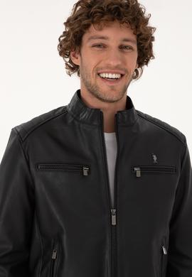 Erkek Siyah Deri Ceket - 50317300005