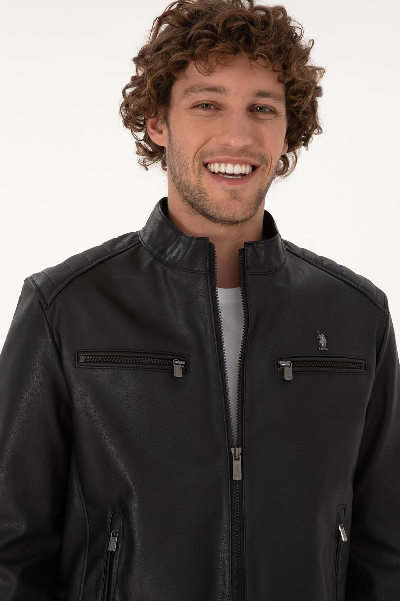 Erkek Siyah Deri Ceket - 50317300005