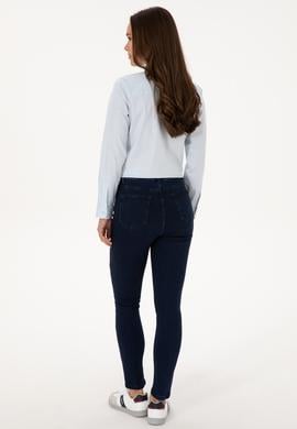 Kadın Koyu Mavi Skinny High Waist Fit Jean Pantolon - 50317633002