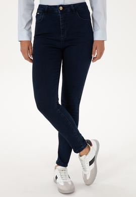 Kadın Koyu Mavi Skinny High Waist Fit Jean Pantolon - 50317633002