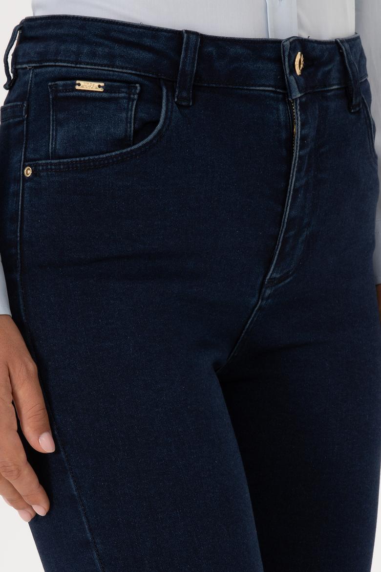 Kadın Koyu Mavi Skinny High Waist Fit Jean Pantolon - 50317633002