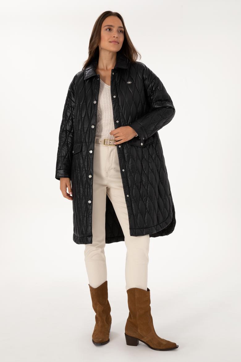 Kadın Siyah Kaban - 50308615022