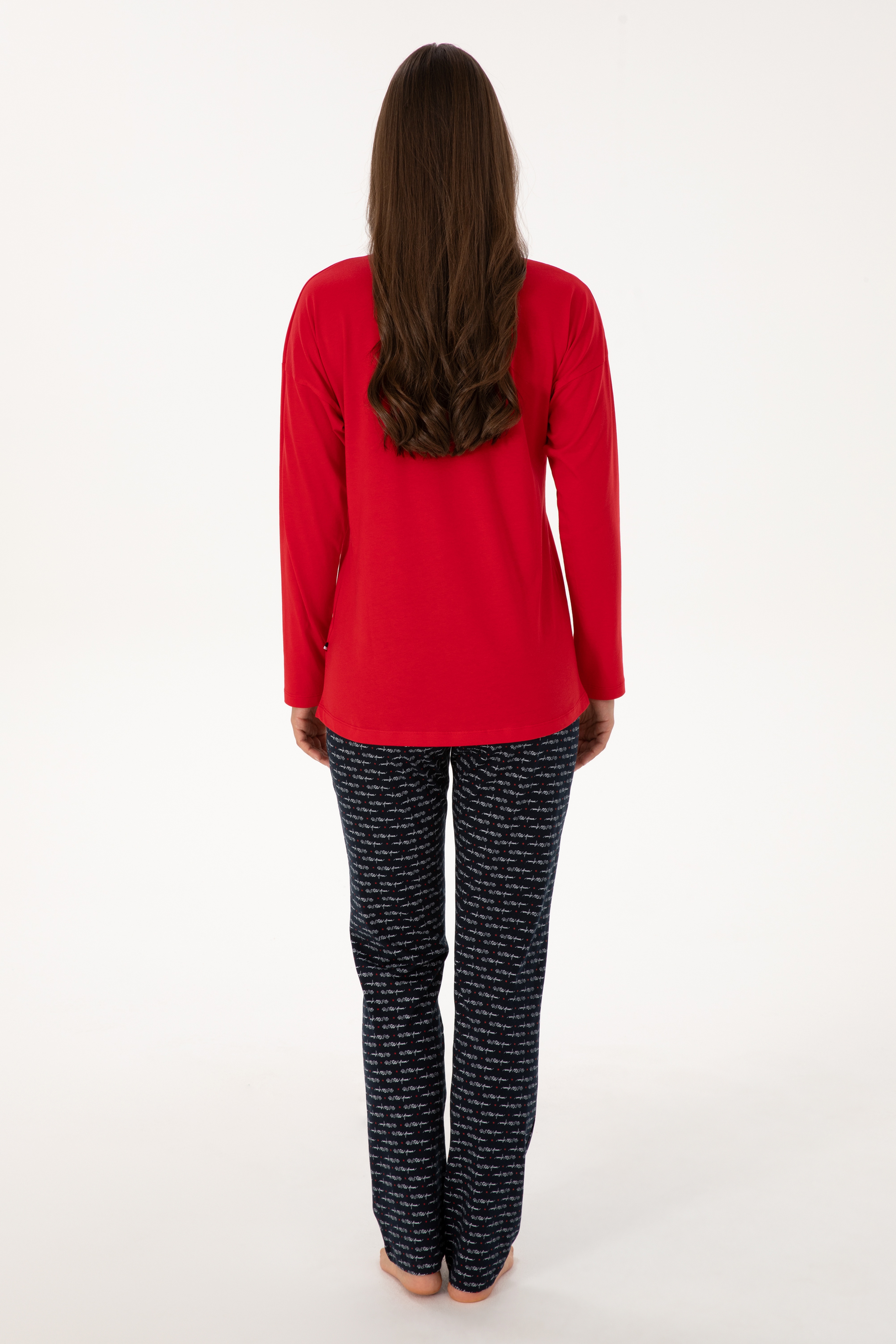 Kadın Kırmızı Pijama Takımı - Image 5