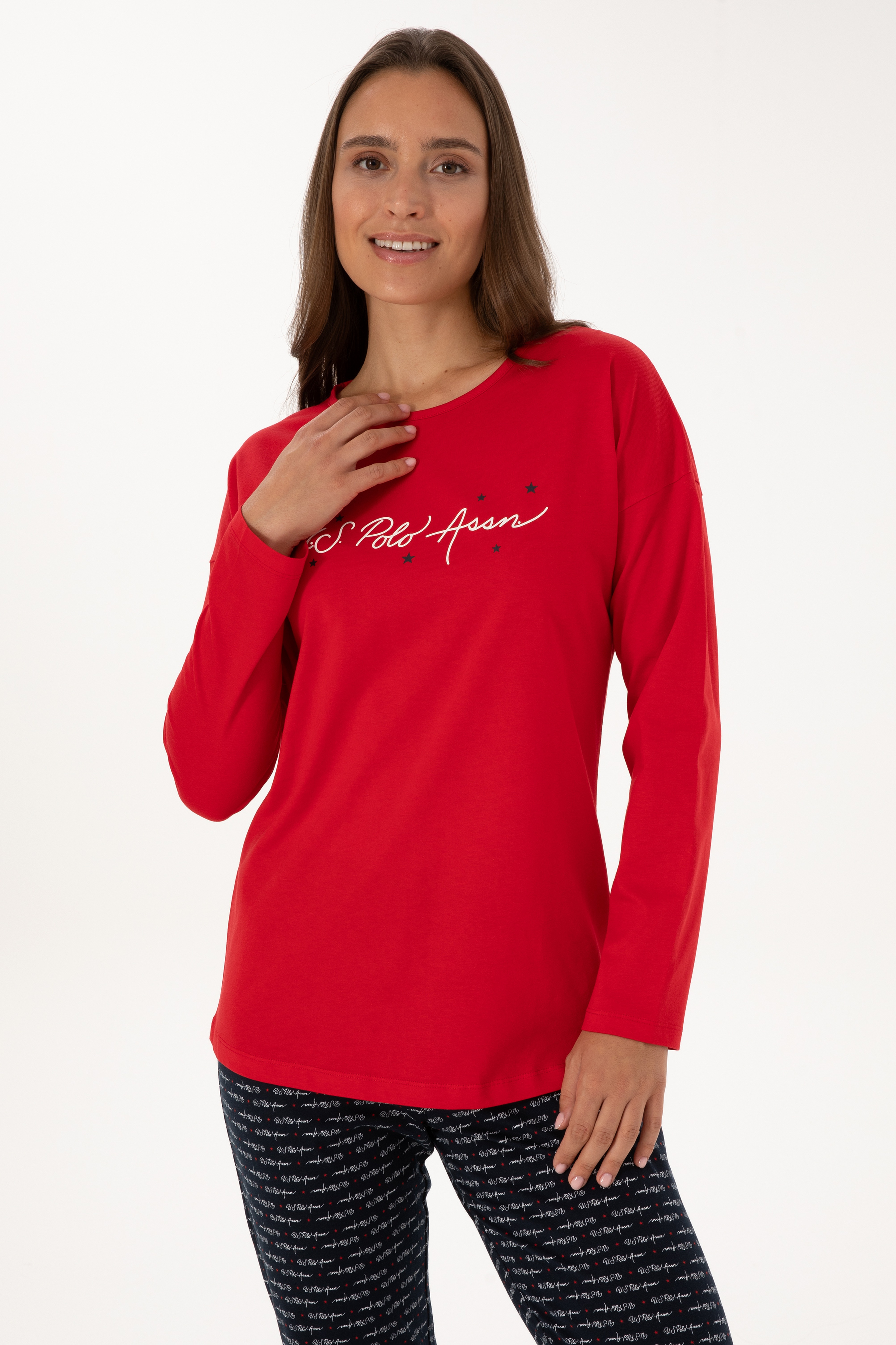 Kadın Kırmızı Pijama Takımı - Image 3
