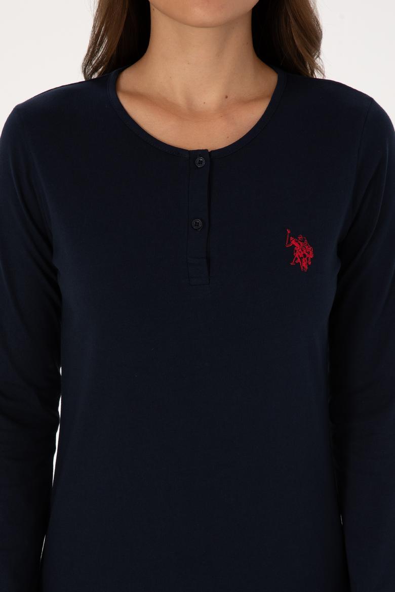 Kadın Lacivert Yılbaşı Temalı Pijama Takımı - 50318894008