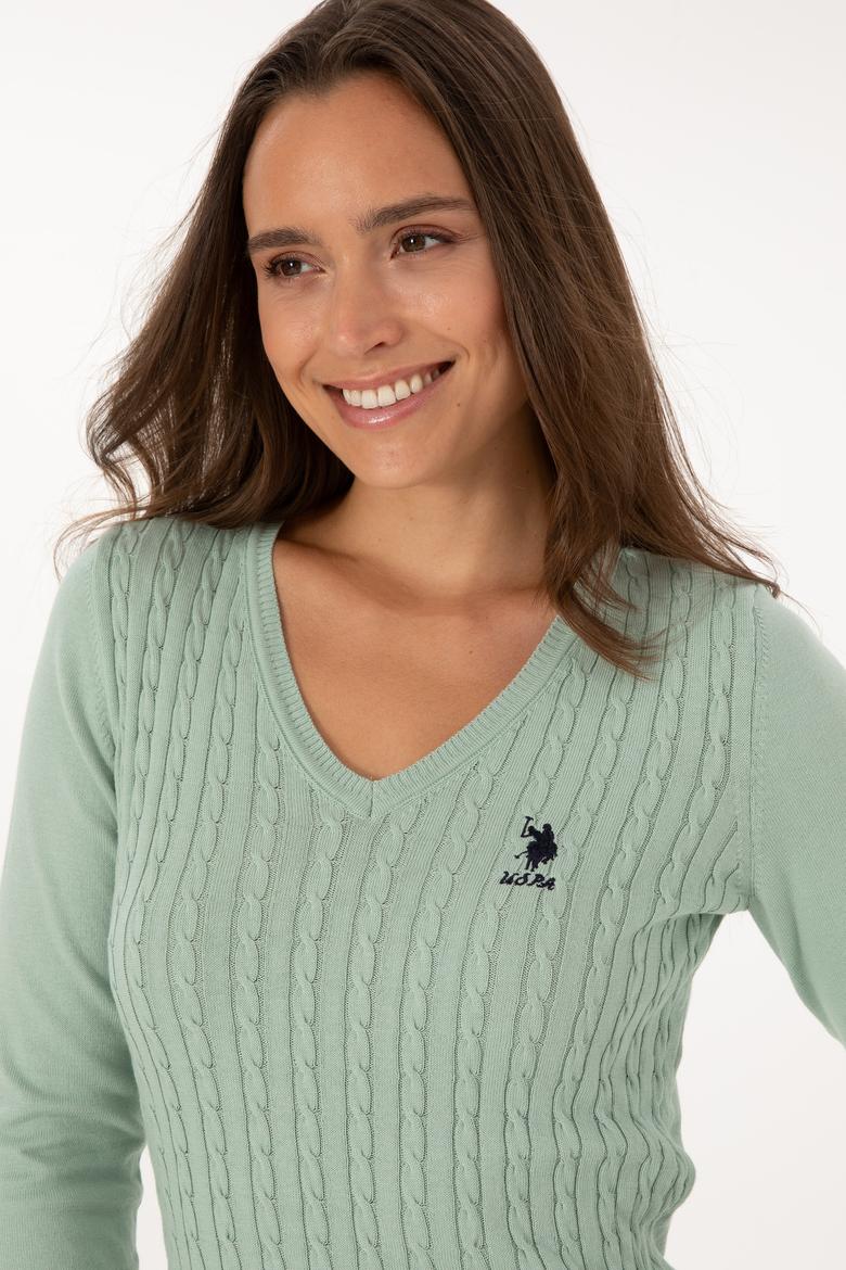 Kadın Su Yeşili Basic Kazak - 50289486043