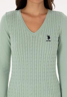 Kadın Su Yeşili Basic Kazak - 50289486043