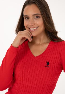 Kadın Kırmızı Basic Kazak - 50289486022