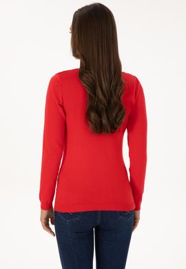 Kadın Kırmızı Basic Kazak - 50289486022