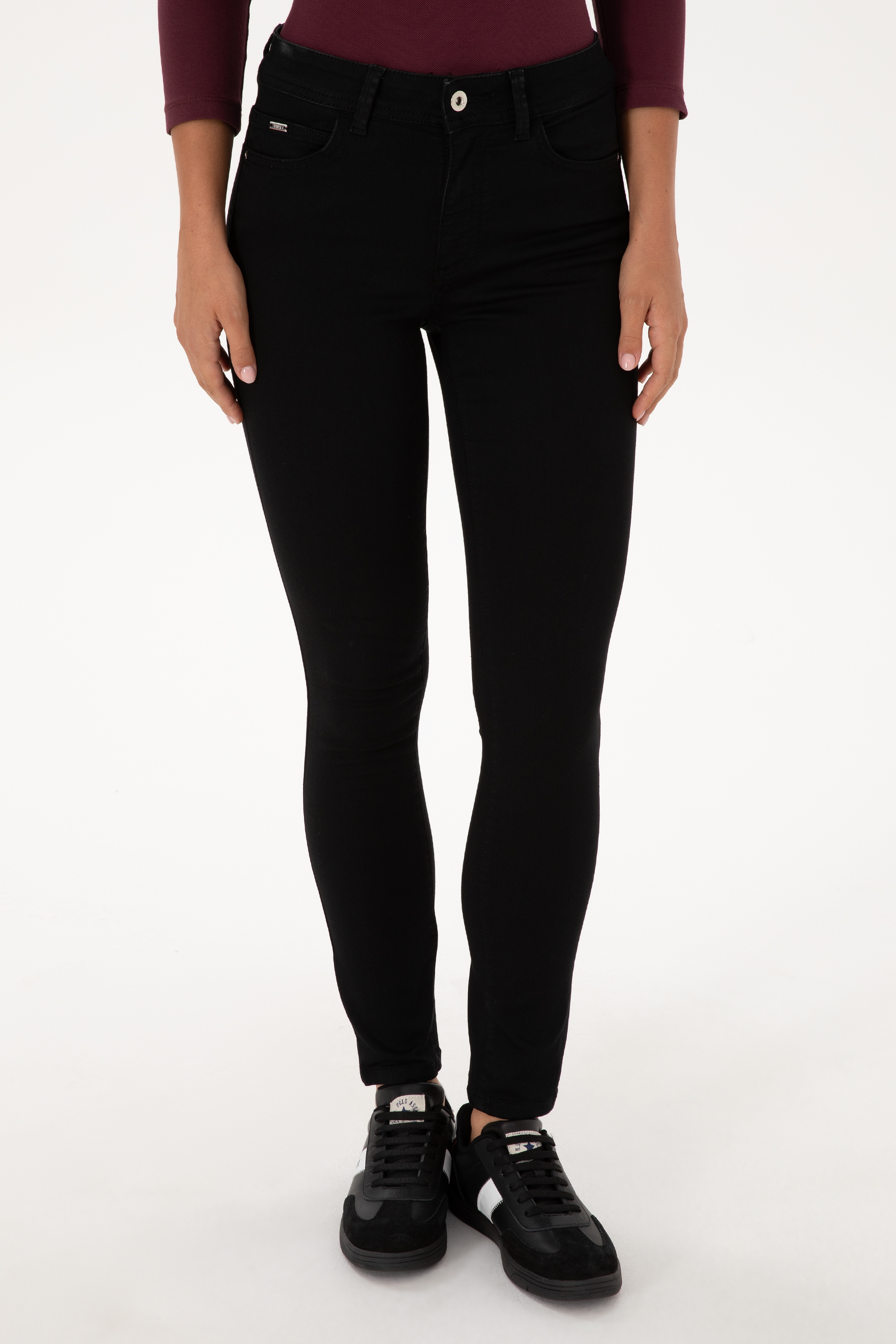 Kadın Siyah Toothpick Fit Jean Pantolon - Image 2