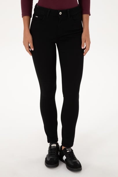 Kadın Siyah Toothpick Fit Jean Pantolon