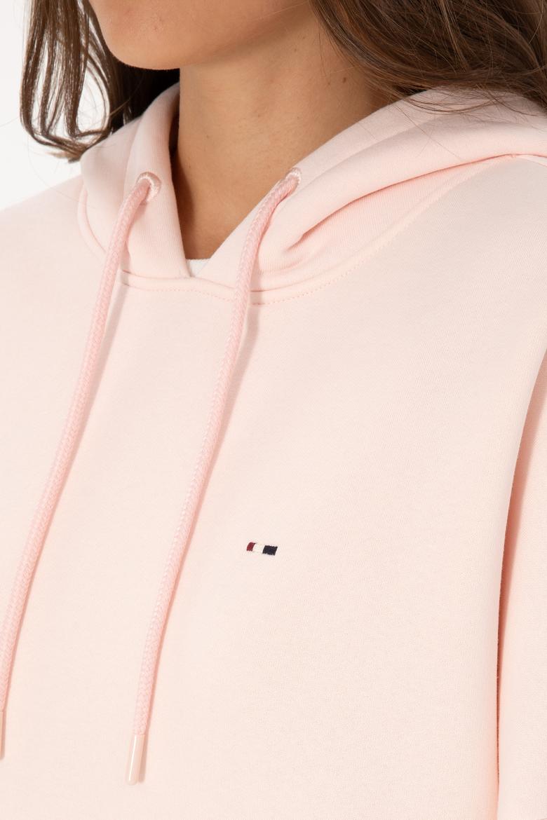 Kadın Açık Pembe Şardonlu Kapüşonlu Sweatshırt - 50313567119